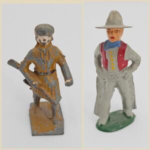 Vtg Lead Soldier & Cowboy Figure Toys Barclay & Unbranded Lot
